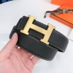 Hermes H Belt Buckle & Reversible Black For Women, Women Belt 380MM - Image 5