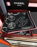 CHANEL 2025 140cm Silk-Cashmere Print Twilly Scarf - Image 3