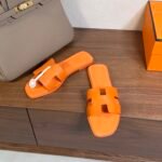 Hermes Oran H Square Heel High Heeled Sandals Slippers Shoes