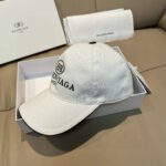 Balenciaga Baseball Cap - 3D Embroidery Canvas Leather Black/White - Image 3
