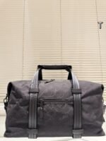 Burberry Large Canvas Weekender Bag with Plaid - Image 2