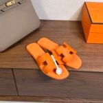 Hermes Oran H Square Heel High Heeled Sandals Slippers Shoes - Image 3