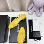 Chanel Chunky Heel High Heeled Rear Hollow Sandals Slipper Shoes - Image 6