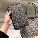 Tory Burch Small T Monogram cotton zip tote bag - Image 9