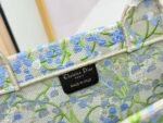 Dior 8833 Green Leaf Mirror Print Tote Shopping Carryall Bag - Image 7