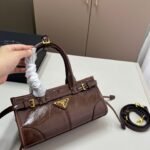 PRADA Brushed Leather Shoulder Bag