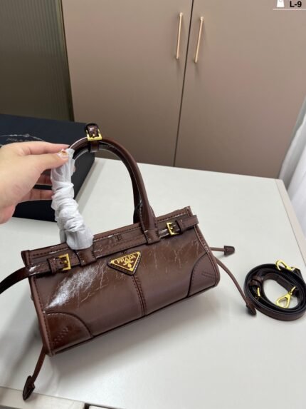 PRADA Brushed Leather Shoulder Bag