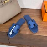 Hermes Oran H Square Heel High Heeled Sandals Slippers Shoes - Image 4