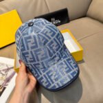 Fendi Baseball Cap - Double F Jacquard Best-Selling Canvas Leather - Image 2