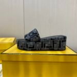 Fendi Sunshine FF Old Flower Slope Heel Thick Bottom Sandal Slippers - Image 6