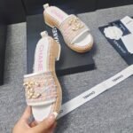 Chanel Chunky Chain Alphabet High Heels Sandals Slippers Shoes - Image 5