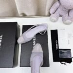 Chanel Chunky Heel High Heeled Rear Hollow Sandals Slipper Shoes - Image 6