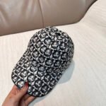 Ferragamo Baseball Cap - 1:1 Replica Jacquard Canvas & Full-Grain Leather - Image 4