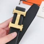 Hermes H Belt Buckle & Reversible Black For Women, Women Belt 380MM - Image 4