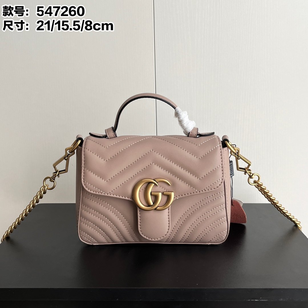 52AD0C56-5EEC-CFD9-CE82-DC9BD0B06EE2 Gucci Marmont mini messenger bag, style: 547260 - Image 1