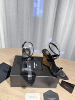 Saint Laurent YSL Thick Heeled Heels Sandals Slippers Shoes - Image 2