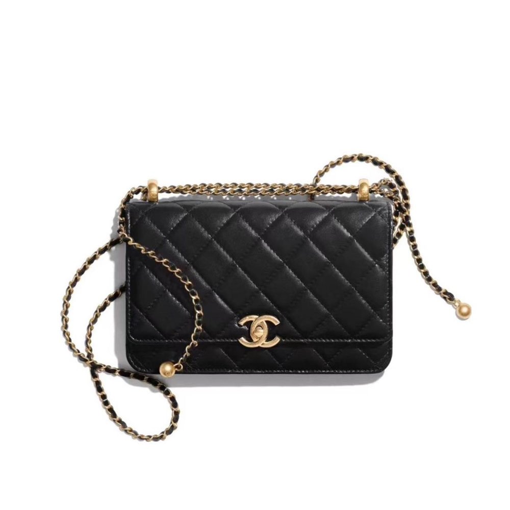 56DA40A2-D04B-2E54-761E-6371253E7D2C Chanel WOC Bag Double Golden Beads - Image 1