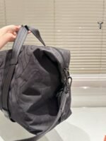 Burberry Large Canvas Weekender Bag with Plaid - Image 7