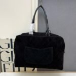 CHANEL 1S3273 Suede Calfskin Bowling Tote Bag
