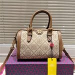 TORY BURCH Petite Barrel monogrammed canvas shoulder bag - Image 4