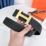 Hermes H Belt Buckle & Reversible Black For Women, Women Belt 380MM - Image 3