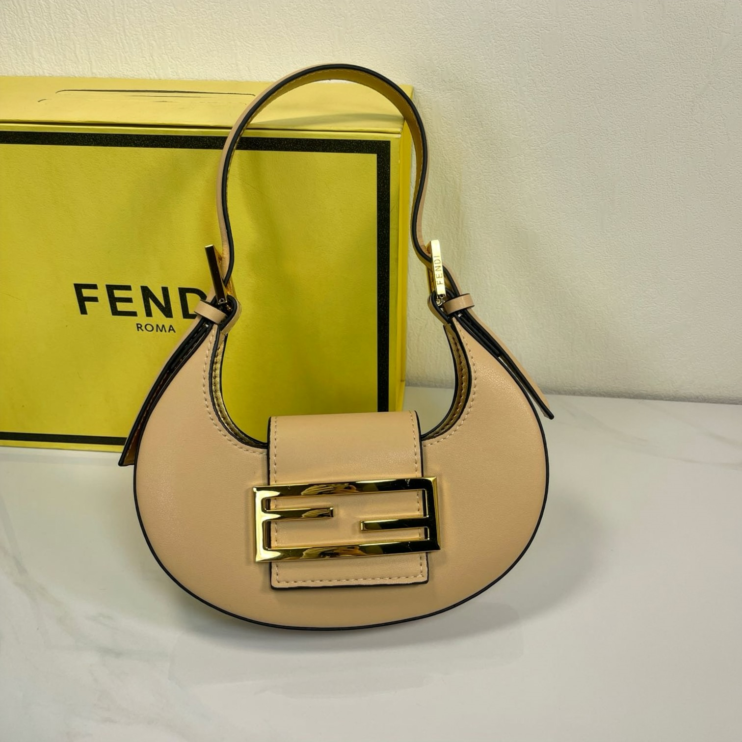 715FD954-C7DB-2AE7-2C5C-DE30E5336320 Fendi Cookie Mini Croissant Crescent Handbag Shoulder Bag - Image 1