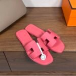 Hermes Oran H Square Heel High Heeled Sandals Slippers Shoes - Image 5
