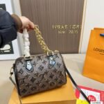 LV Speedy 20 | NFC Chip Full-Sequin Galaxy Sparkle Chain Crossbody