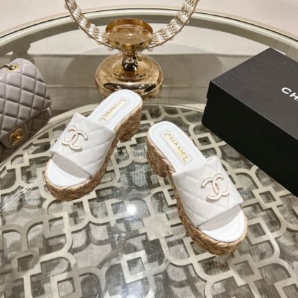 Chanel Thick Bottom Heels Slipper Sandals Shoes