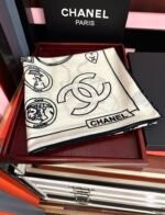 CHANEL 2025 140cm Silk-Cashmere Print Twilly Scarf - Image 11