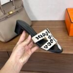 Hermes Oran H Square Heel High Heeled Sandals Slippers Shoes - Image 6