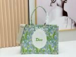 Dior 8833 Green Leaf Mirror Print Tote Shopping Carryall Bag - Image 2