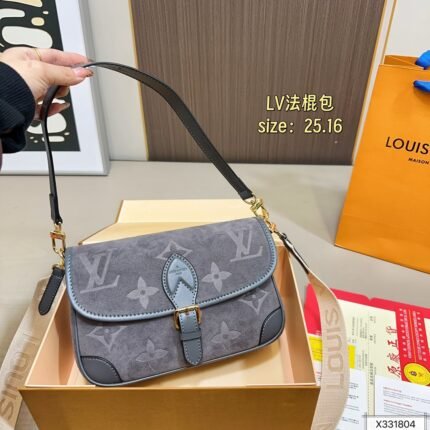LV Diane Suede Baguette Runway | 2 Straps Sweet & Edgy