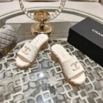 Chanel Thick Bottom Heels Slipper Sandals Shoes