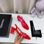 Chanel Chunky Heel High Heeled Rear Hollow Sandals Slipper Shoes - Image 2