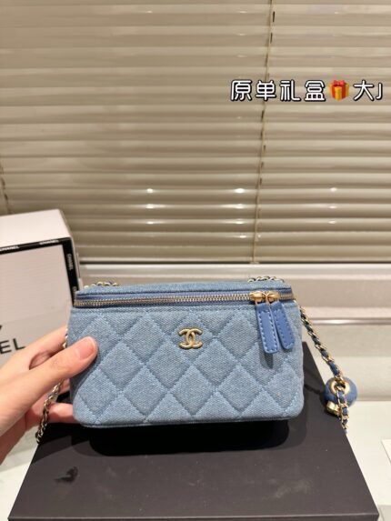 Chanel 24C Lambskin Long Box Bag Gold Ball