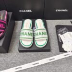 Chanel Chunky Heeled Letter  High Heels Sandals Slippers Shoes - Image 2