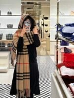 Burberry Classic Check Hooded Scarf Wrap - Image 9