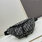 Dior 3699 Adjustable Leather Strap Zipper Crossbody Pouch