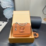 LV Twist Slim Taurillon | Pearl Chain Daily Commute Leather Bag