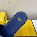 Fendi Sunshine FF Old Flower Slope Heel Thick Bottom Sandal Slippers - Image 8