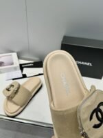 Chanel Embossed Logo Sandals Slipper Shoes - Image 8
