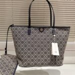 Tory Burch Small T Monogram cotton zip tote bag - Image 3