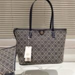 Tory Burch Small T Monogram cotton zip tote bag - Image 2