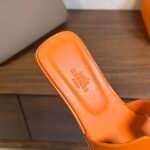 Hermes Oran H Square Heel High Heeled Sandals Slippers Shoes - Image 7