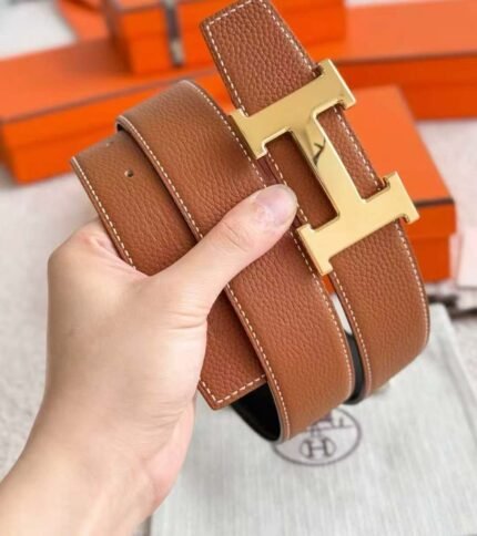 Hermes H Belt Buckle & Reversible Brown For Women, Women Belt 380MM