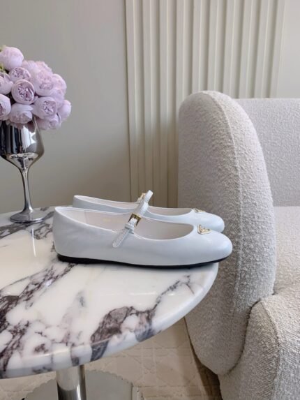 Prada Mesh Triangle Label Mary Jane Casual Slipper Shoes