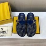 Fendi Old Flower Half Drag Strap FF Baguette Decorative Buckle Sandals Slipper - Image 3