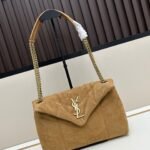 Yves Saint Laurent frosted LOULOU PUFFER quilted space bag