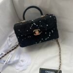 Chanel 23K Handle Box Bag Calfskin Tweed